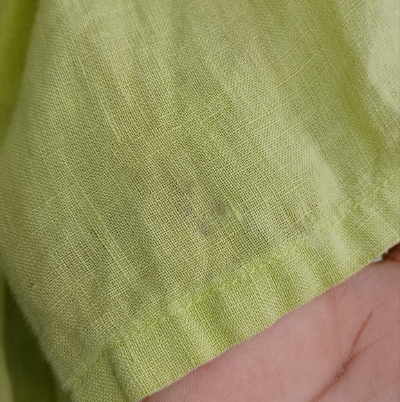 Match Point 100% Linen Artsy Lagenlook Lime Tunic Top - Picture 16 of 16